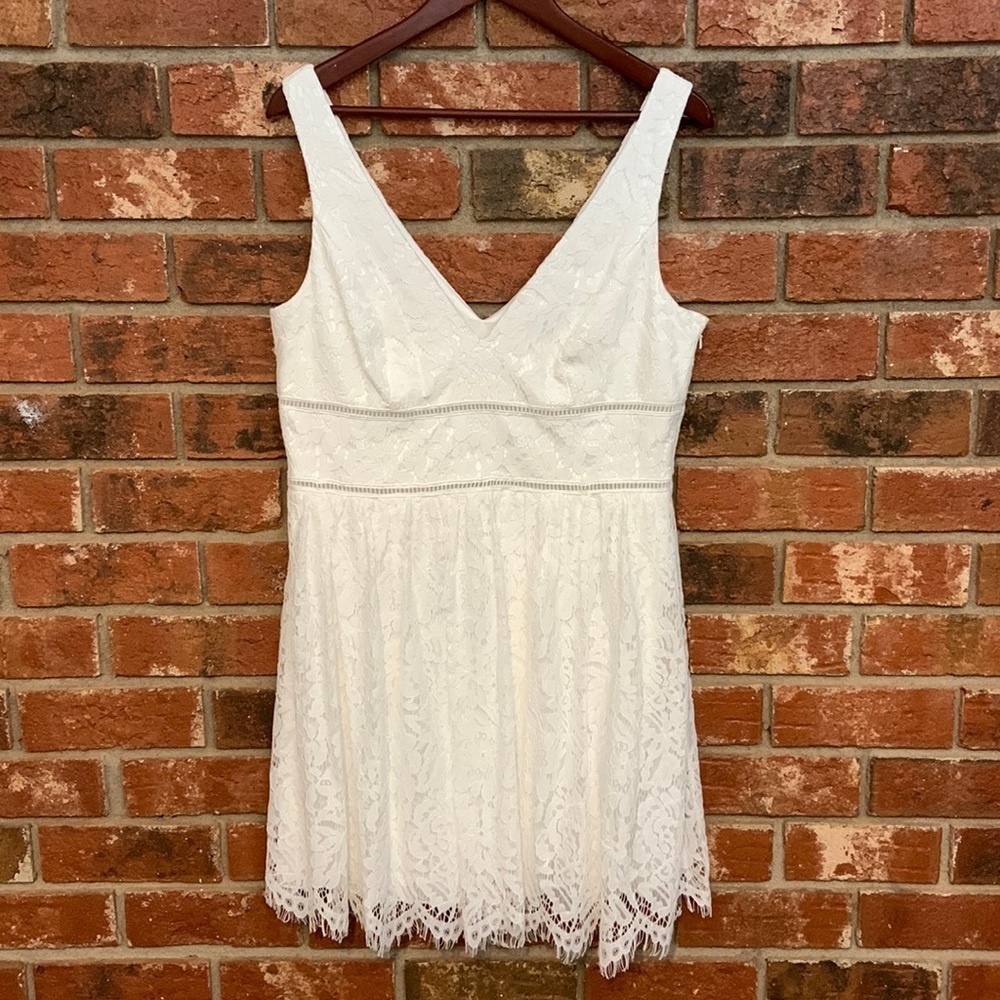SALE! DB Studio White Lace V Neck Bridal Dress